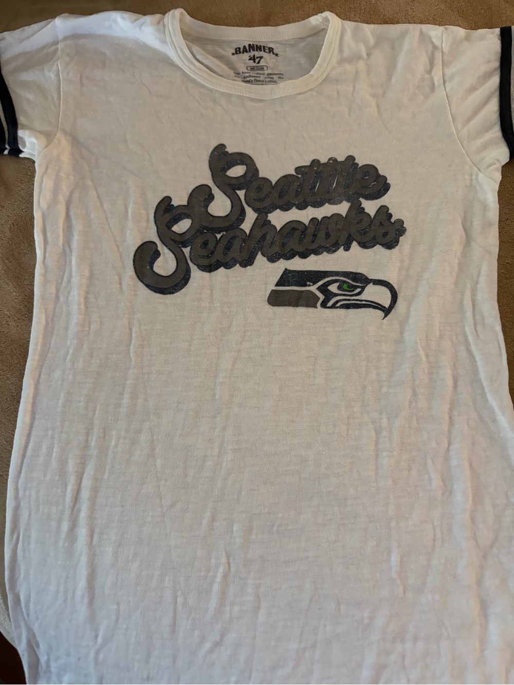 47 Banner White T-Shirt with Black Print